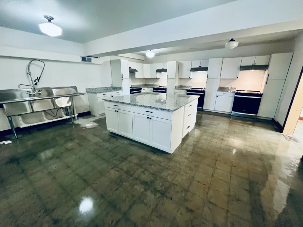 Clean commercial kitchen and floors