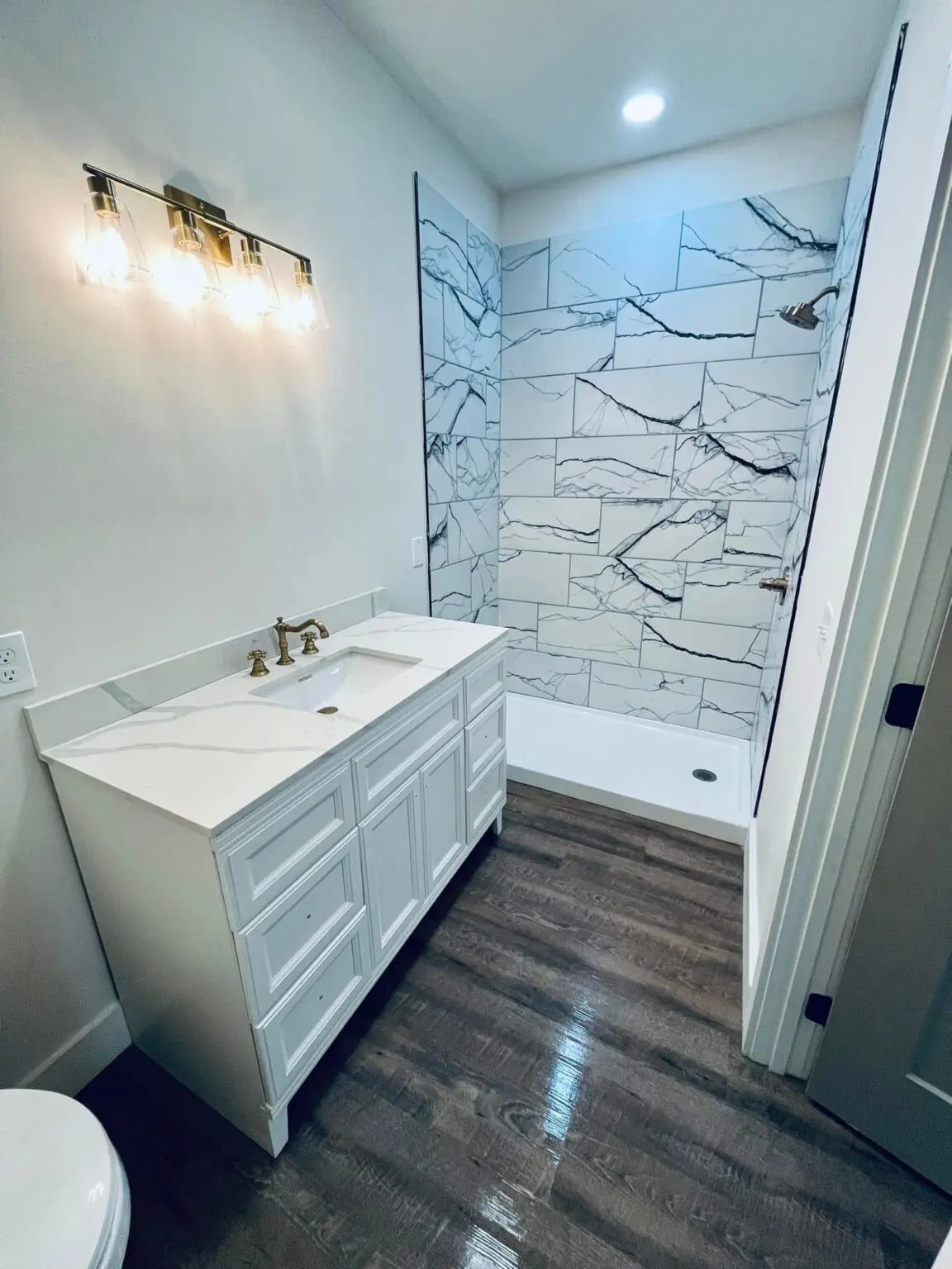 Bathroom cleaned after a renovation